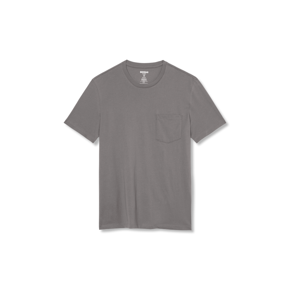 Men's Classic Fit Pima Cotton Pocket Crew T-Shirt - Boulder L [8527]