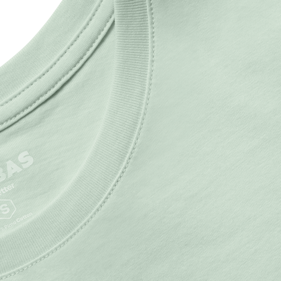 Women's Pima Cotton Crew Neck T-Shirt - Mint Foam Detail [8530]
