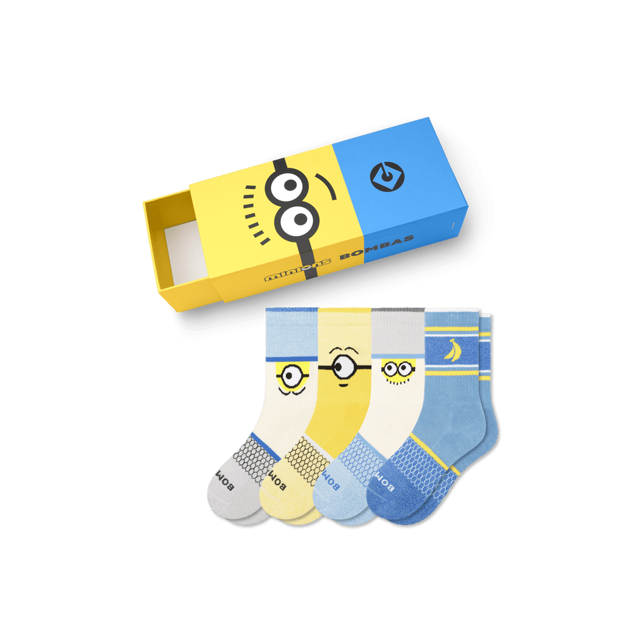 Youth Minions Calf Sock 4-Pack Gift Box - Little Pick