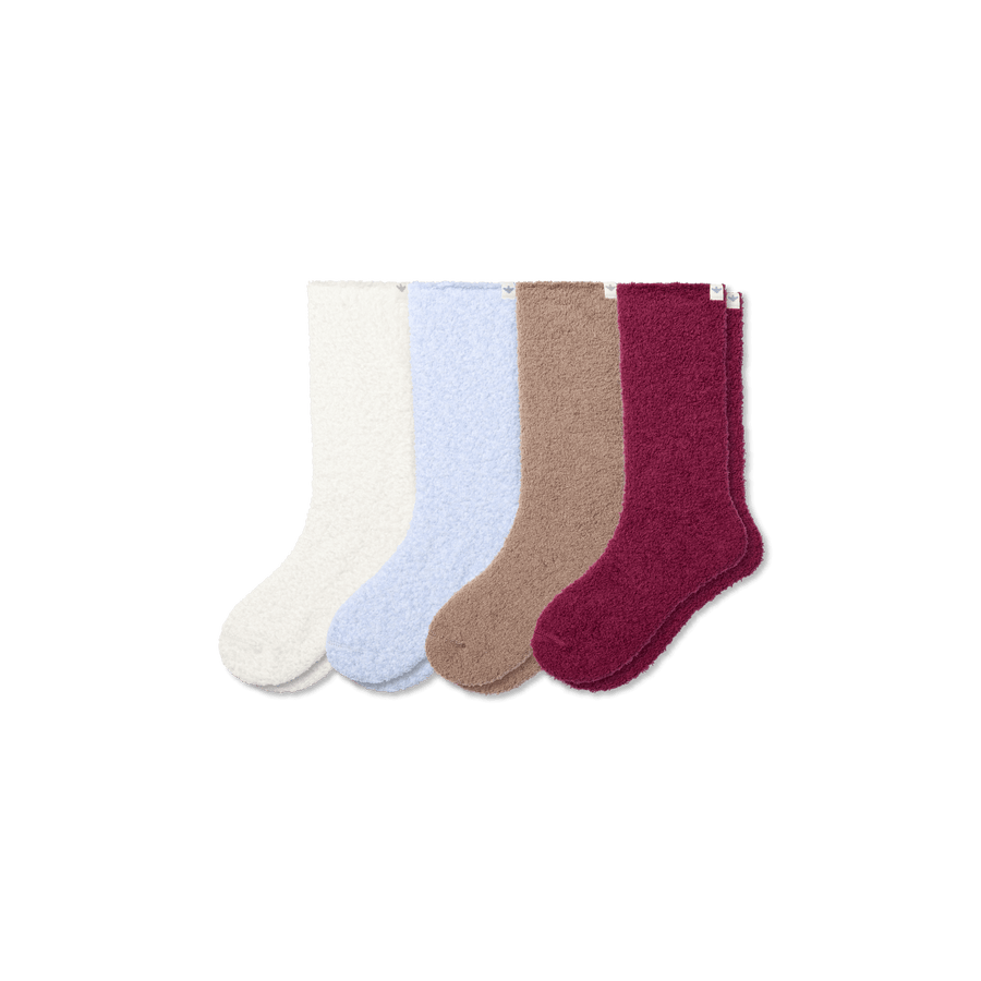 Women's Fuzzy Sock 4-Pack - Steady Low Cut Wear
