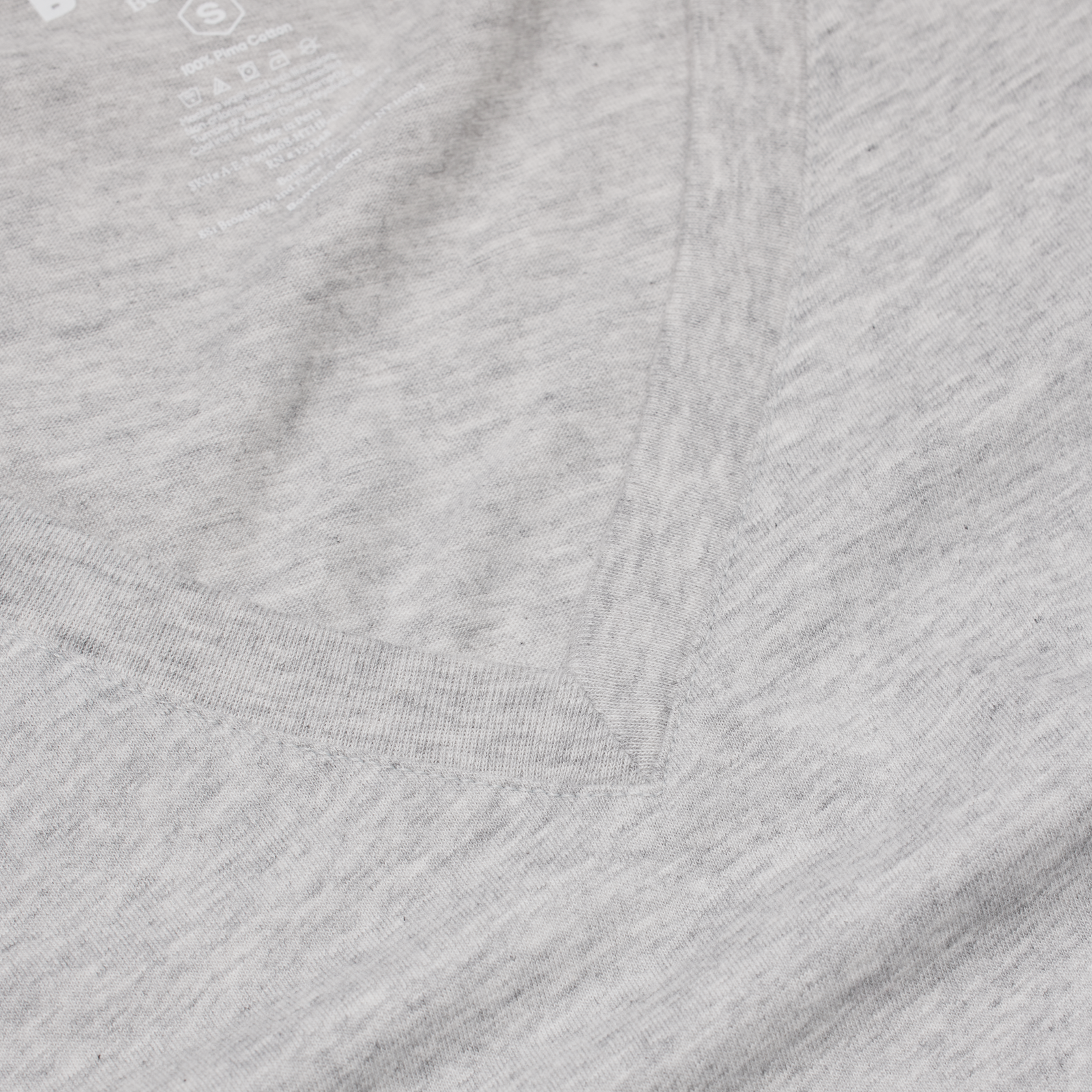Women's Pima Cotton V-Neck T-Shirt - Varsity Grey Heather Detail [8738]