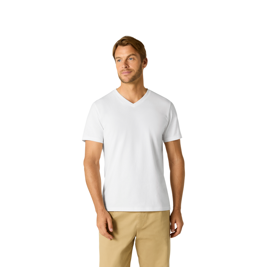 Men's Pima Cotton V-Neck T-Shirt - Modern Lounge Cut