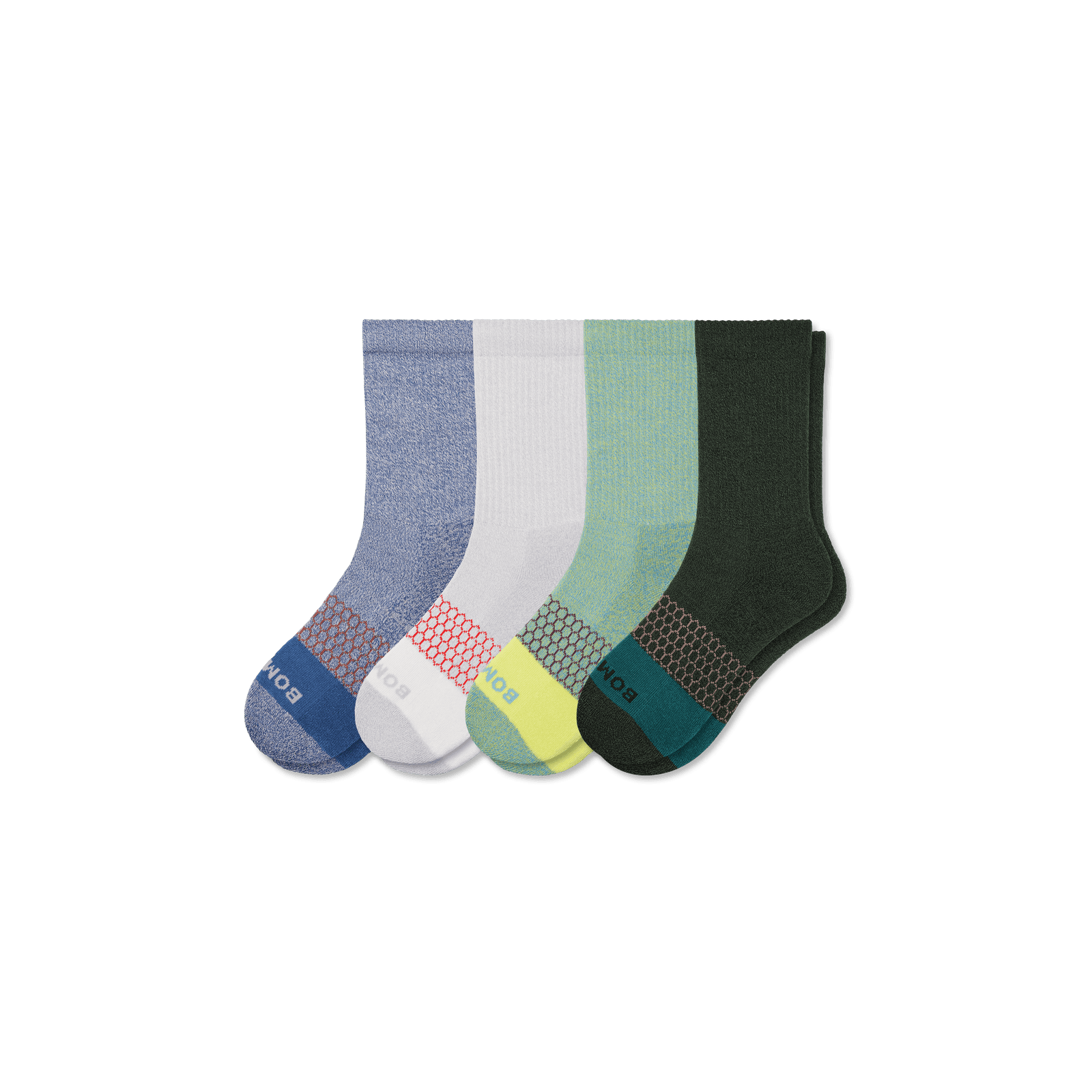 Youth Marl Calf Sock 4-Pack - Chalk Green Mix [8763]