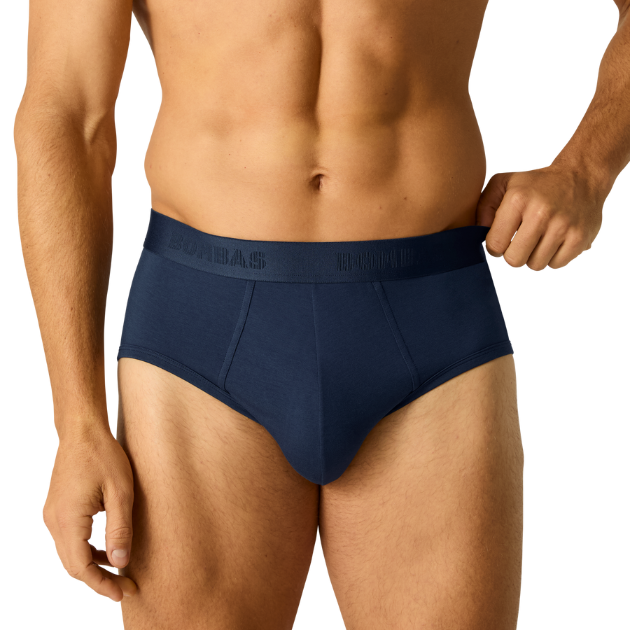 Men's Cotton Modal Blend Flyless Brief - Smooth Base Comfort