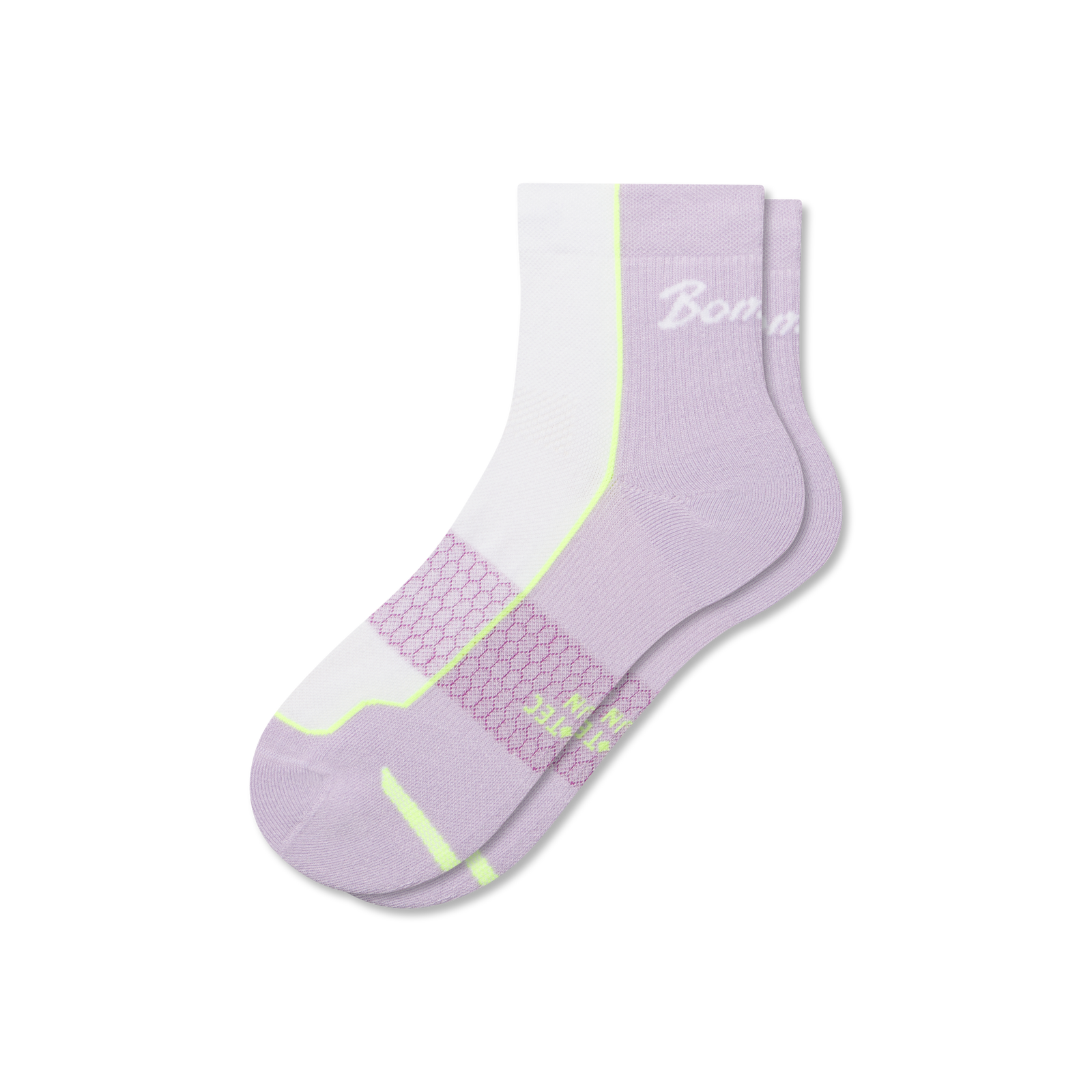 Running Quarter Socks - White / Pastel Lavender L [8820]