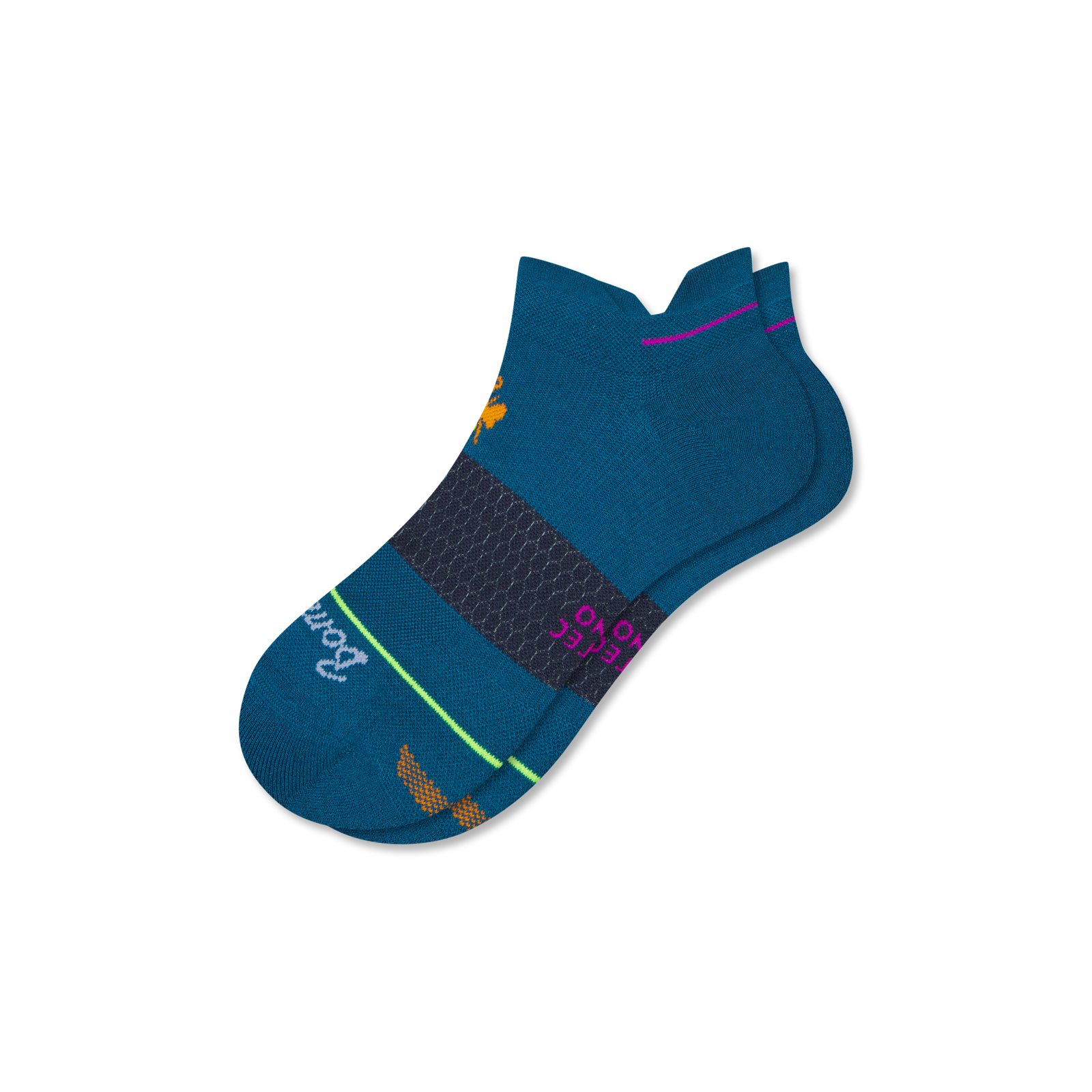 Merino Wool Blend Athletic Ankle Socks - Blue Teal L [8828]