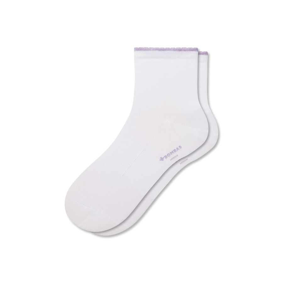 Women’s Scallop Cuff Quarter Socks - Active Shift Comfort