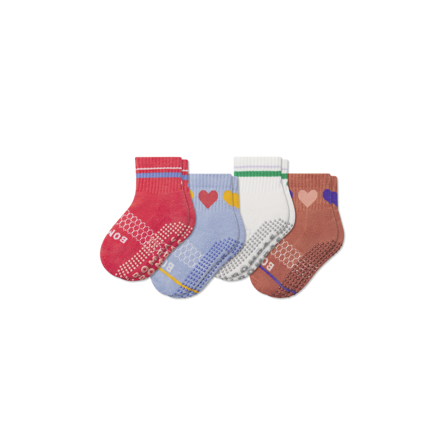 Toddler Hearts Gripper Calf Sock 4-Pack - Modern Studio Wear