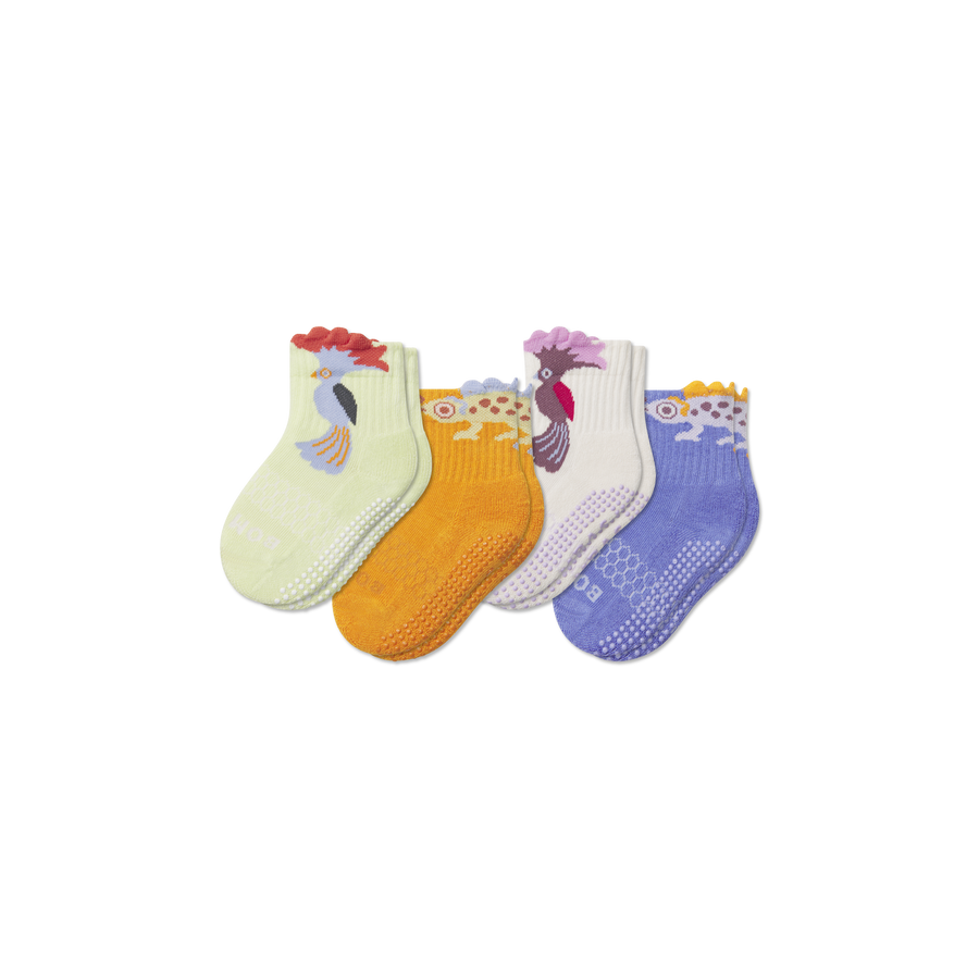 Toddler Rainforest Friends Gripper Calf Sock 4-Pack - Trail Recovery Pair