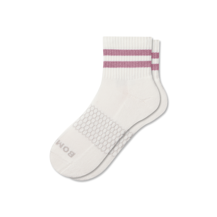 Women's Vintage Stripes Quarter Socks - Light Travel Support