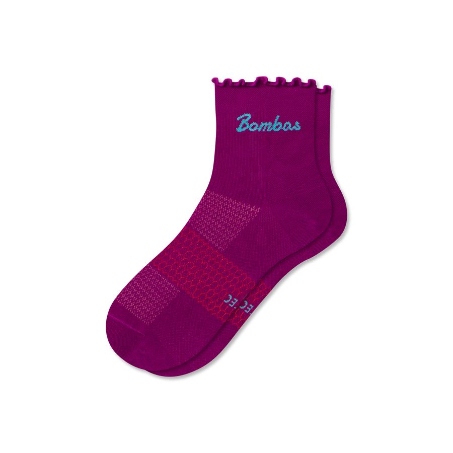 Women’s UltraLite Ruffle Sport Quarter Socks - Easy Shift Step