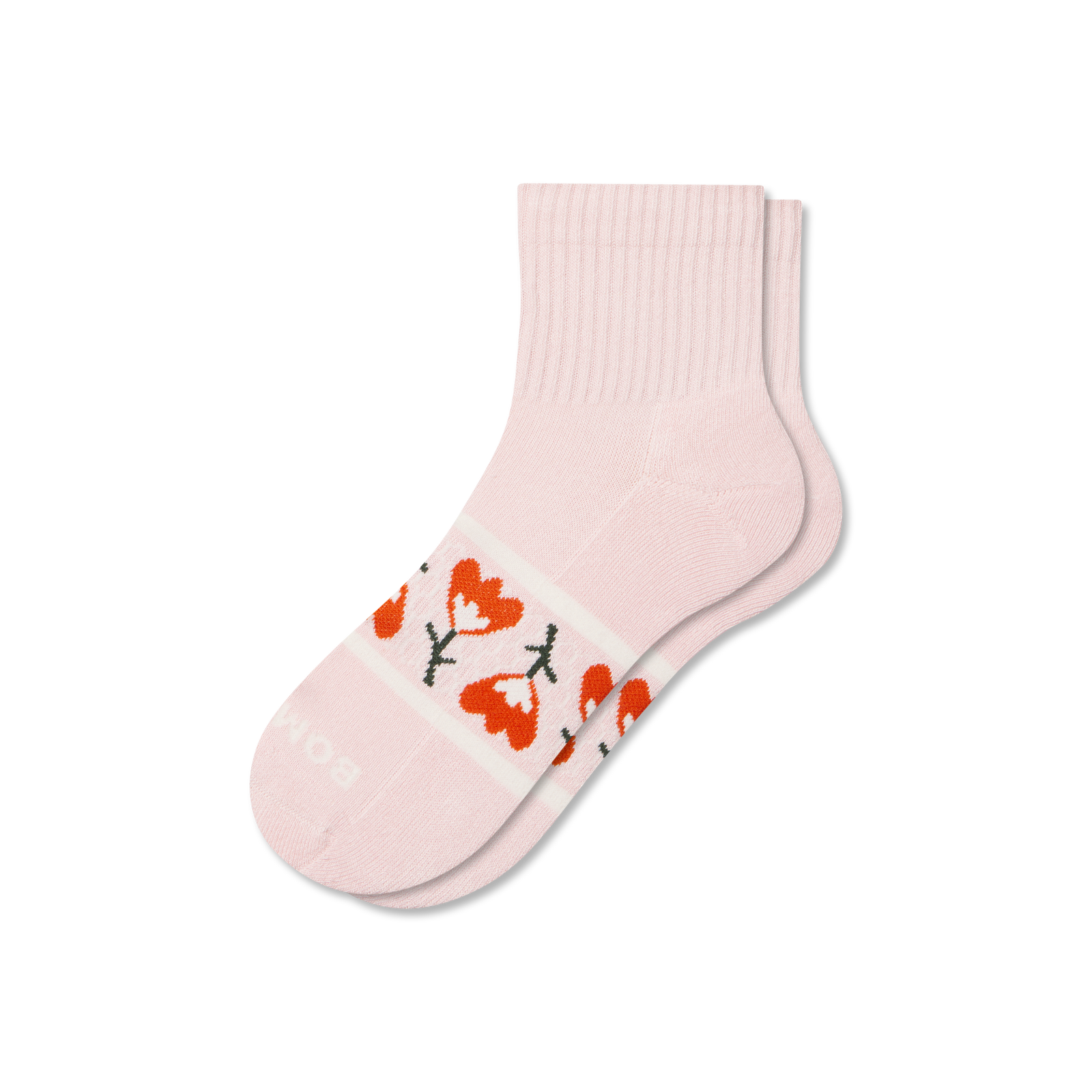 Women's Garden Party Quarter Socks - pale pink L [9172]