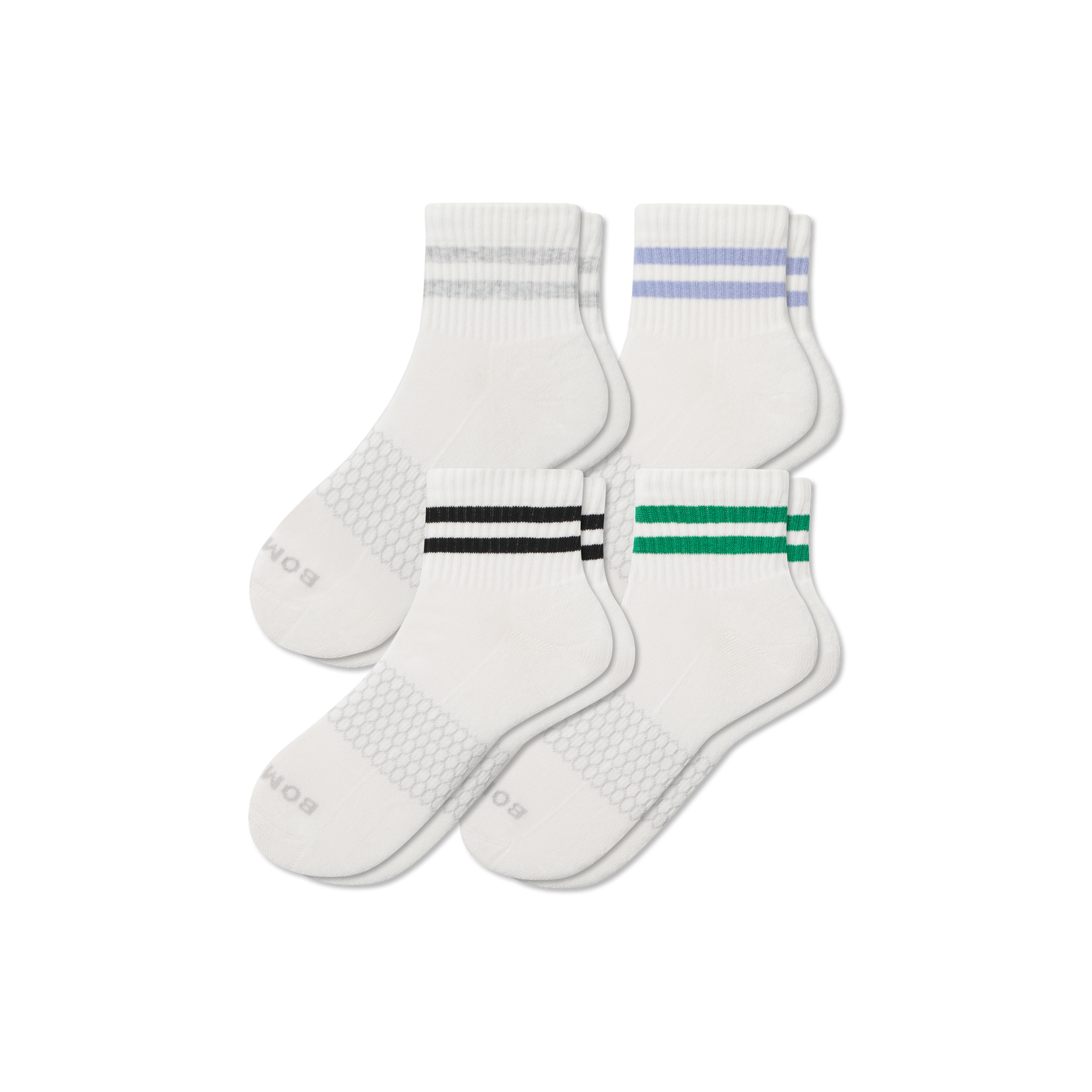 Vintage Stripes Quarter Sock 4-Pack - Grey Dawn Mix L [9287]