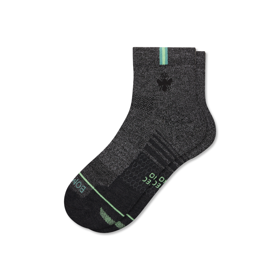 Women's Merino Wool Blend Run Quarter Socks - Steady Home Fit
