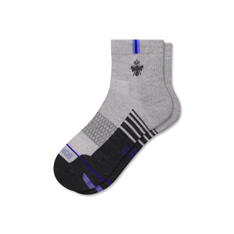 Men's Merino Wool Blend Run Quarter Socks - Daily Travel Move