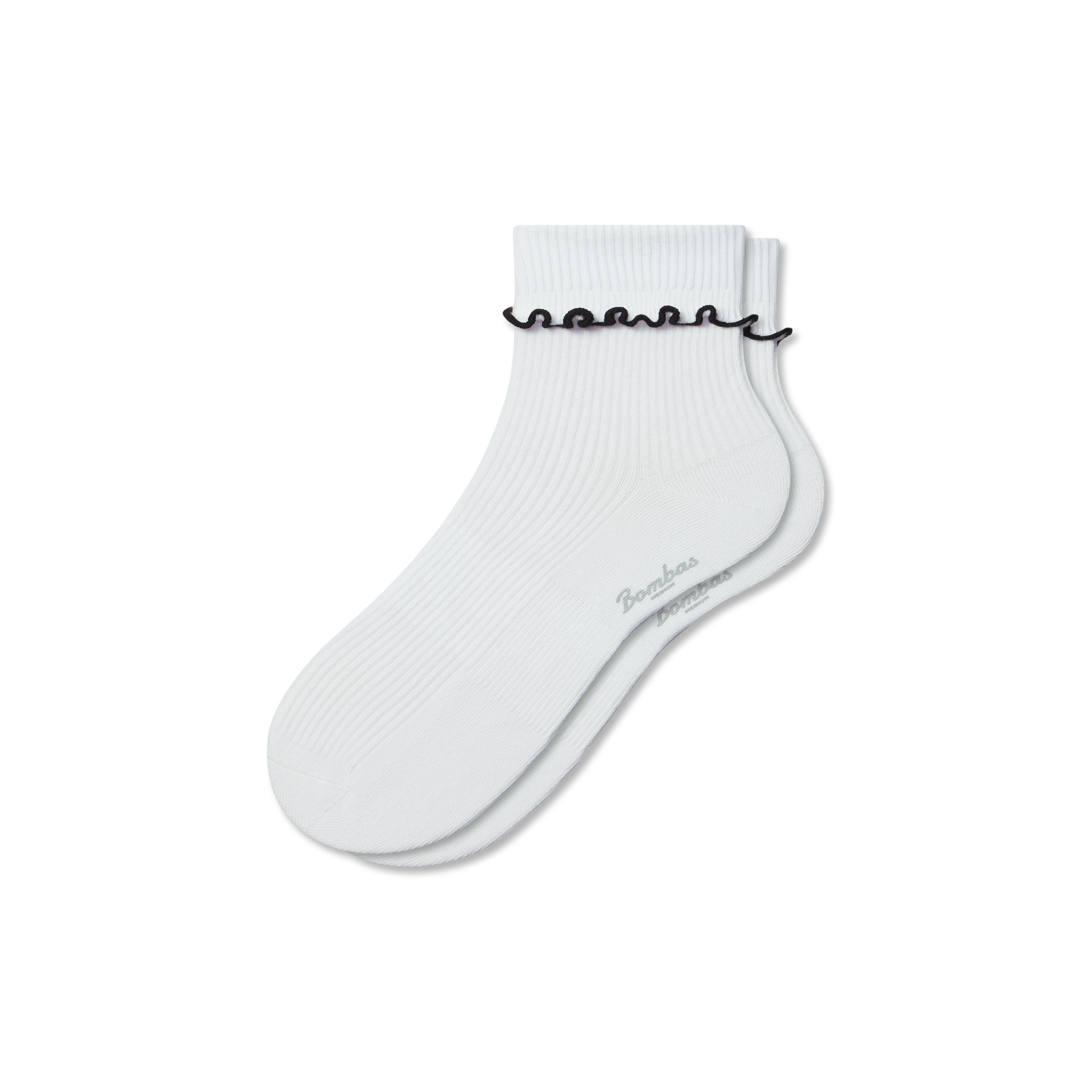Open Knit Half Calf Socks - white black L [9727]