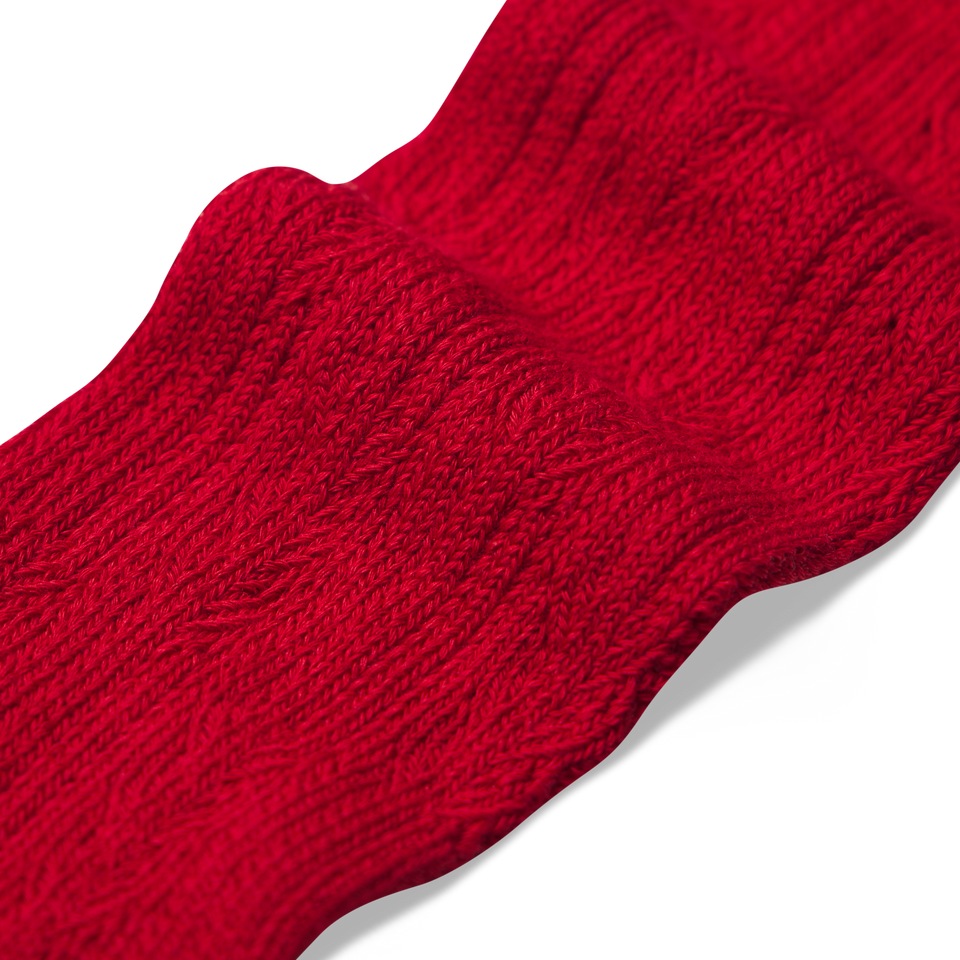 Pointelle Calf Socks - heritage red Detail [9728]