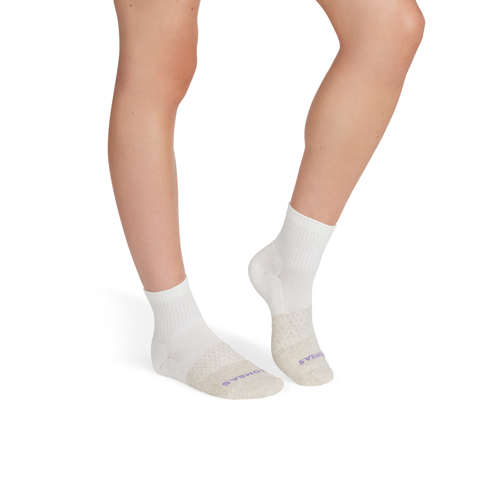 Quarter Socks -chai latte htr soft white WO1 [9816]