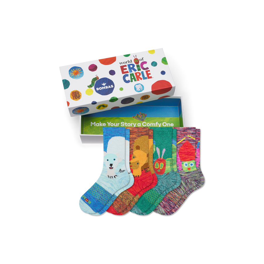 Youth Eric Carle Calf Sock 4-Pack Gift Box - Drawer Gift