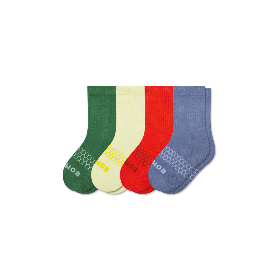 Junior Solids Calf Sock 4-Pack - Daily Run Rotation