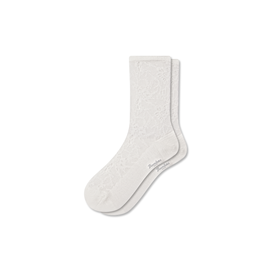 Women’s Floral Lace Half Calf Socks - Easy Low Cut Move