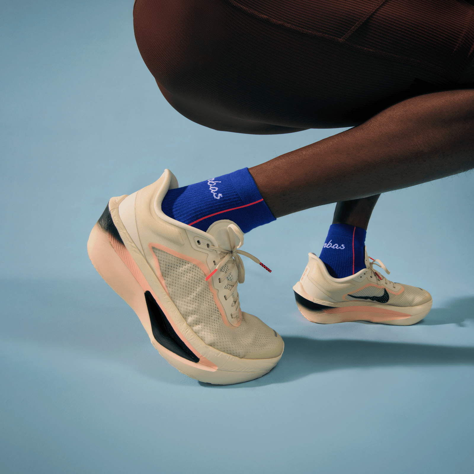 Running Quarter Socks - Lapis Blue / Neon Red MO [LIFESTYLE] [8820]