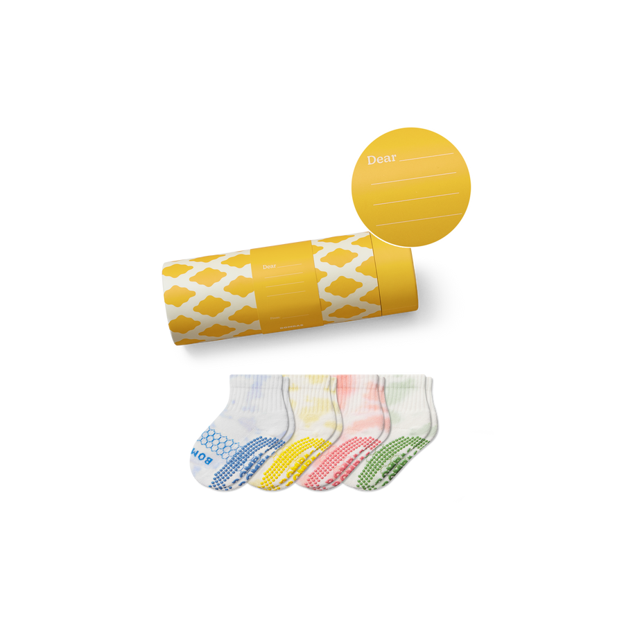 Toddler Celebration Gripper Calf Sock 4-Pack Gift Box - Fresh Travel Stash