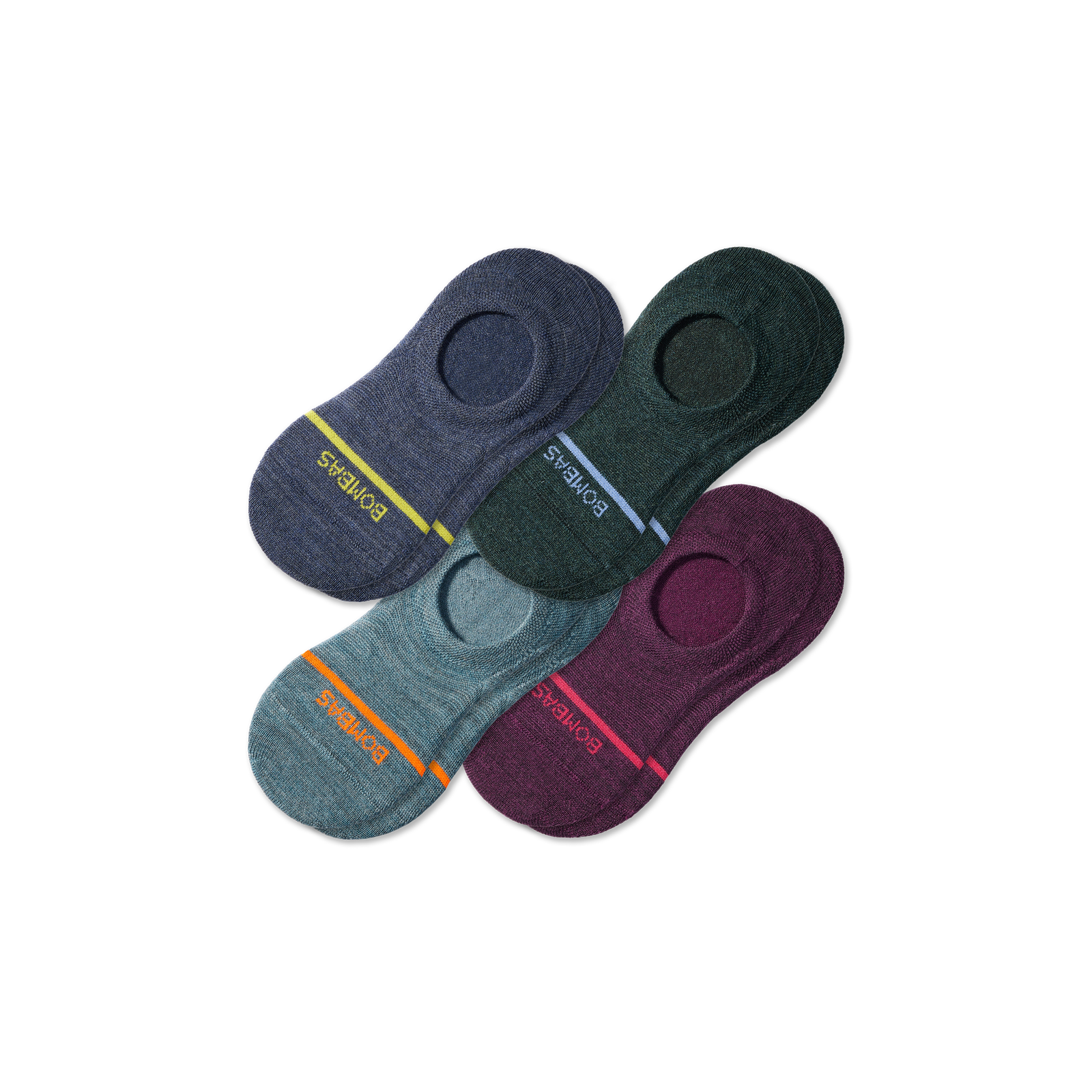 Men's Merino Wool Lightweight No Show Sock Agate Wine Mix 4-Pack L