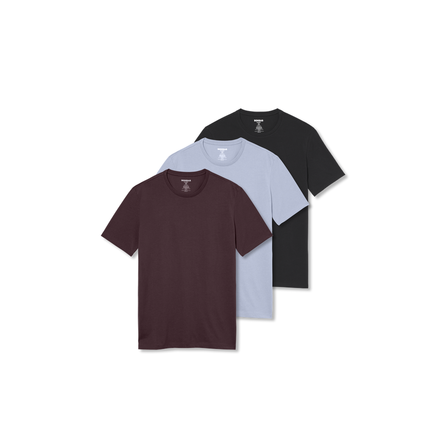 Men's Pima Cotton Slim Crew Neck T-Shirt 3-Pack - Clean Wear