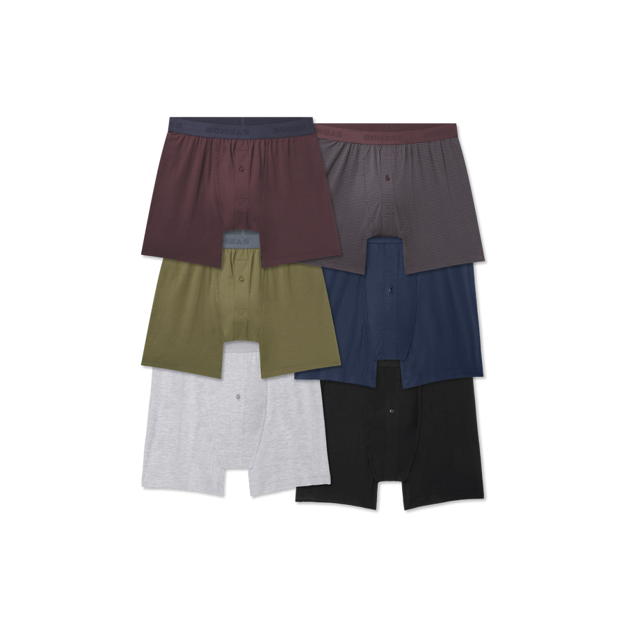 Men's Cotton Modal Blend Boxer 6-Pack - Smooth Flex Layer