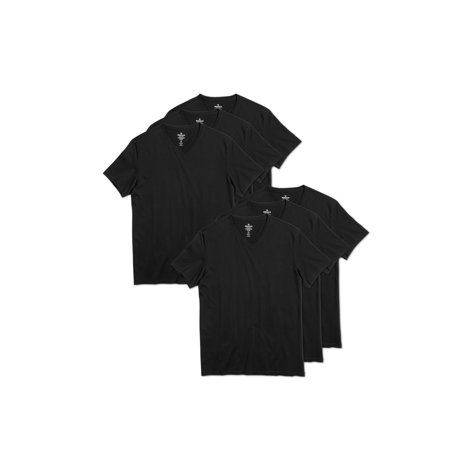 Men's Pima Cotton V-Neck T-Shirt 6-Pack - black - 1