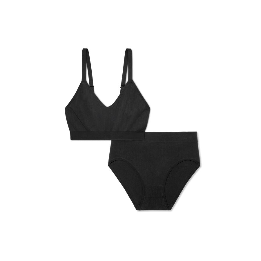 Women’s Seamless Scoop Bralette + High Rise Brief Pack - Easy Support Hold
