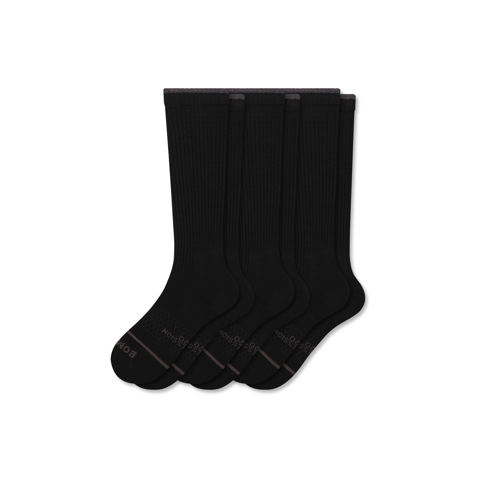 Merino Wool Blend Everyday Compression Sock 3-Pack (15-20mmHg) - Black L
