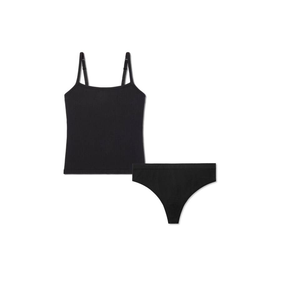 Women's Built-In Bra Seamless Cami + Thong Pack - Classic All Day Layer