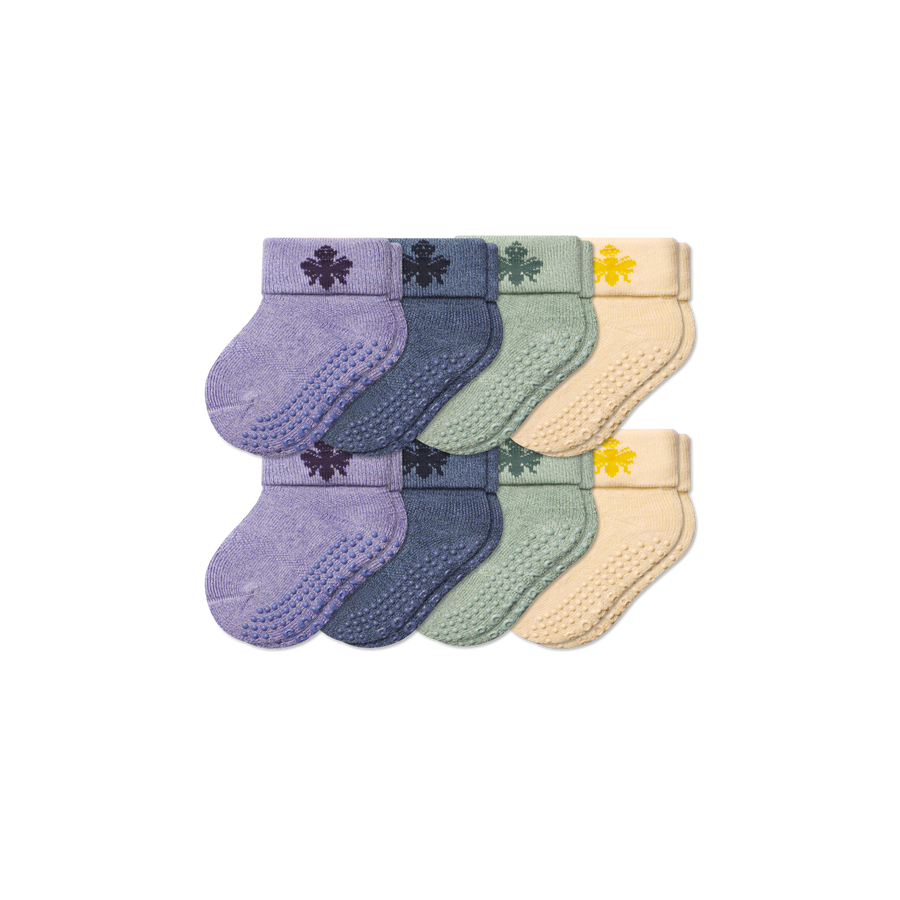 Baby Gripper Sock 8-Pack (6-12 Months) - Outdoor Hike Move