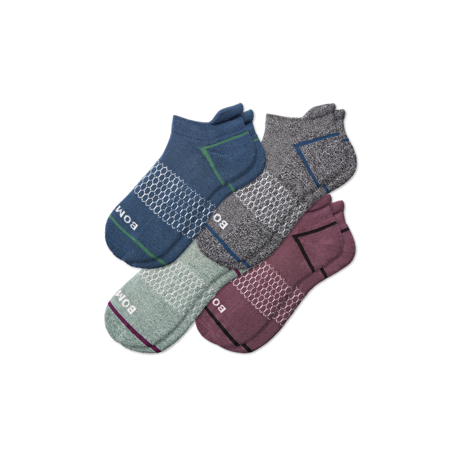 Men's Border Stripe Ankle Sock 4-Pack - Cozy Recovery Comfort