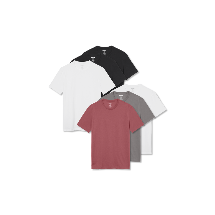 Men's Pima Cotton Slim Crew Neck T-Shirt 6-Pack - Pima Travel Fit