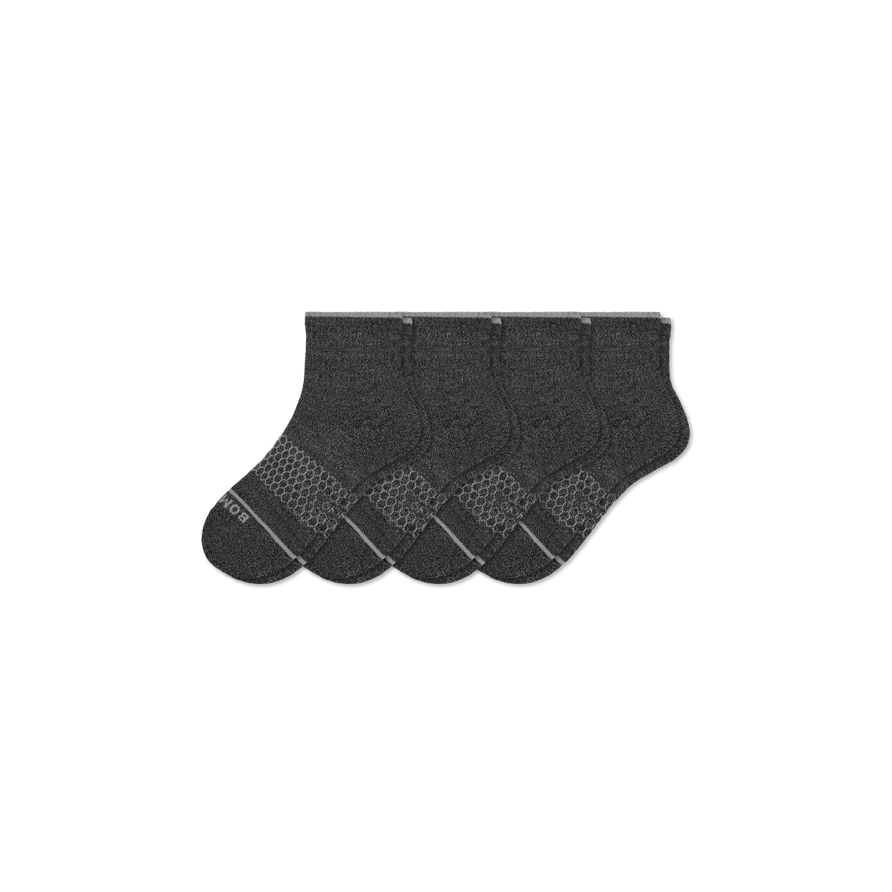 Merino Wool Blend Quarter Sock 4-Pack - dark charcoal L