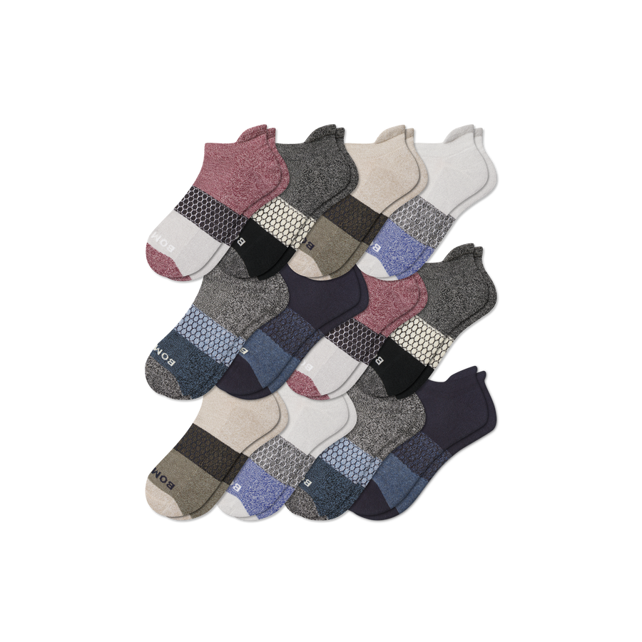 Men’s Tri-Block Ankle Sock 12-pack - Classic No Show Comfort