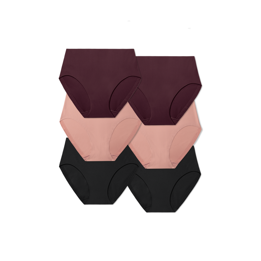 Women's No Show High Rise Brief 6-Pack - Seamless Core Support