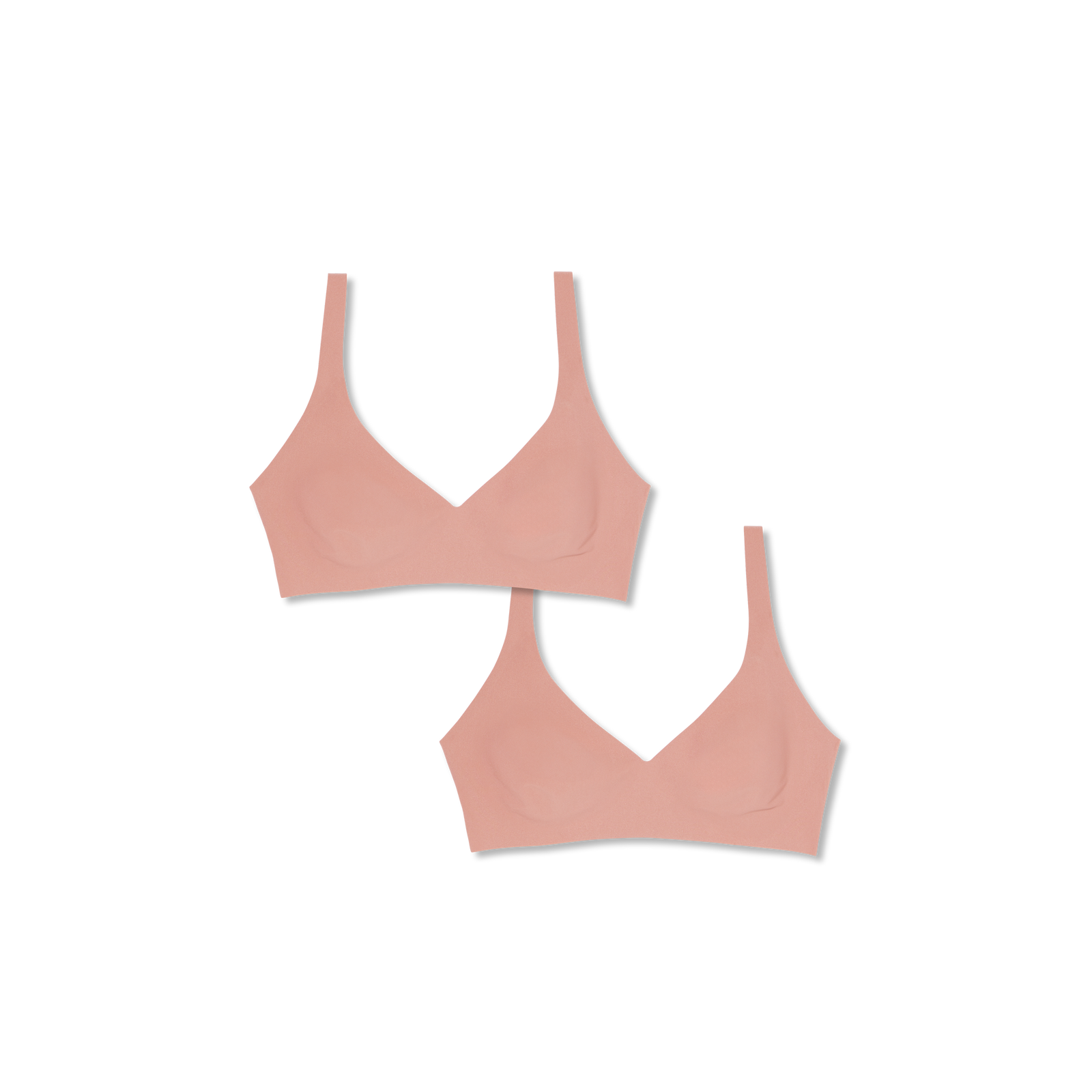 Womenâ€™s No Show Plunge Bralette 2-Pack - Coco Plum L