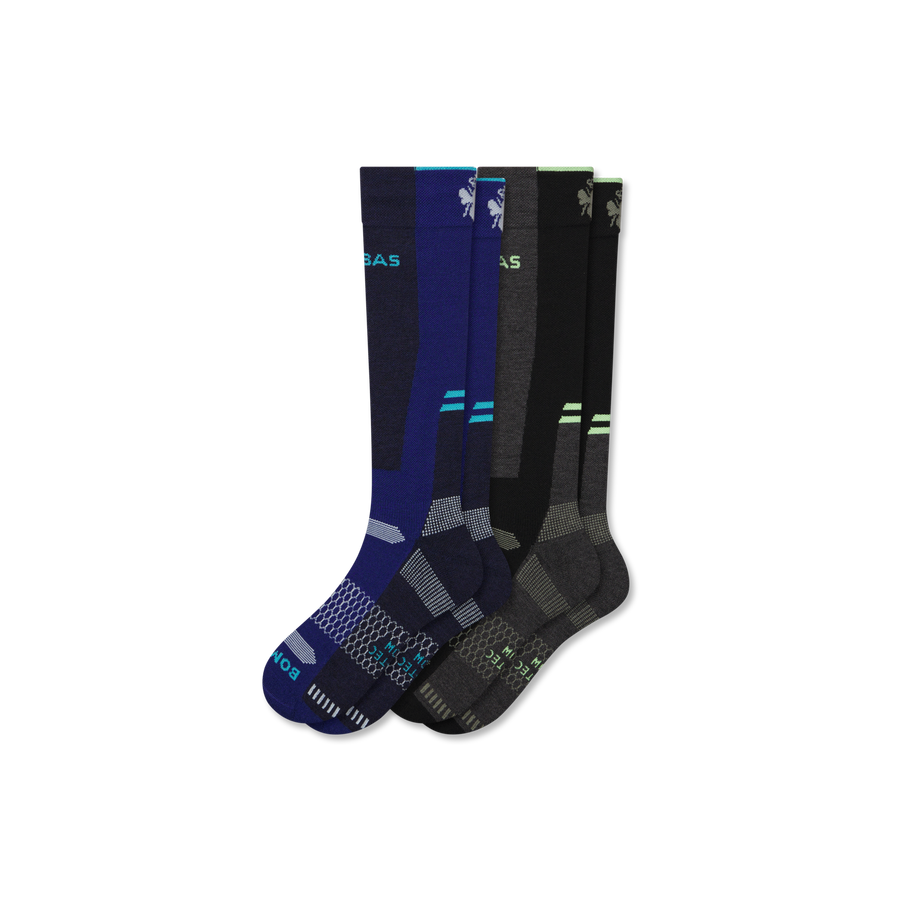 Women's Mid-Cushion Merino Wool Blend Ski & Snowboard Sock 2-Pack - Soft Ankle Comfort