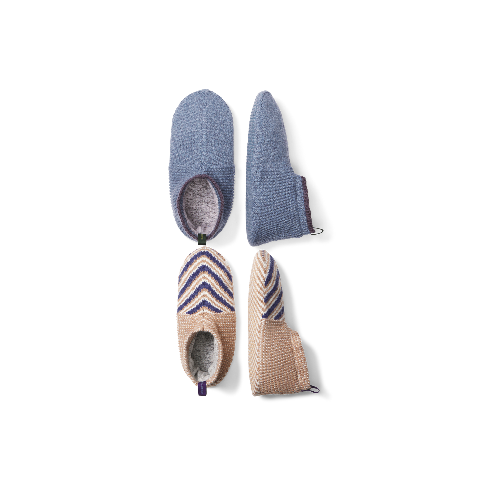 Men's Gripper Slipper 2-Pack - Deep Tan x Blue Smoke L