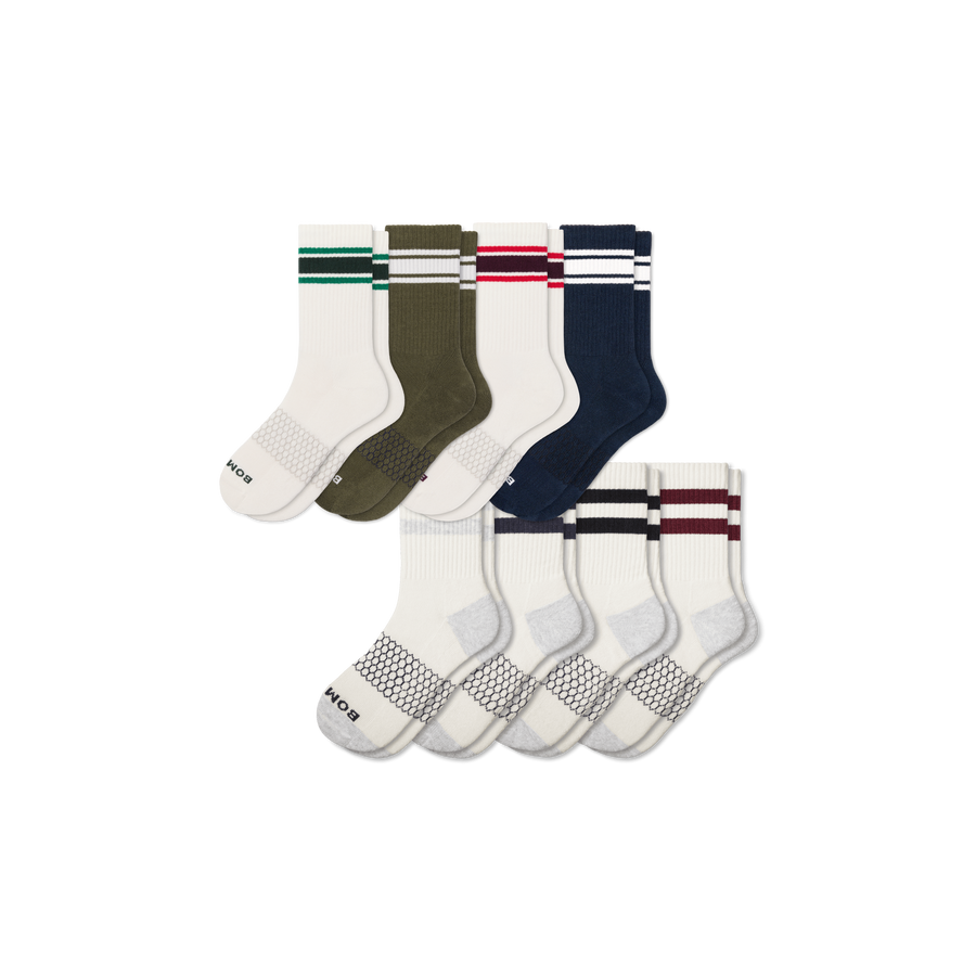 Men's Vintage Stripes Half Calf Sock 8-Pack - Studio Crew Fit