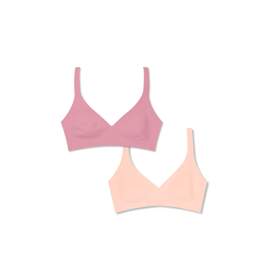 Women’s No Show Plunge Bralette 2-Pack - Daily Comfort Support