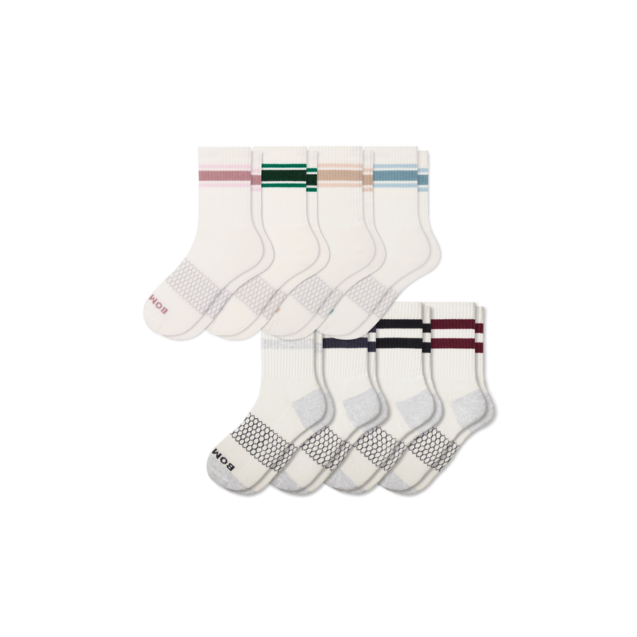 Women's Vintage Stripes Half Calf Sock 8-Pack - Studio Lounge Step
