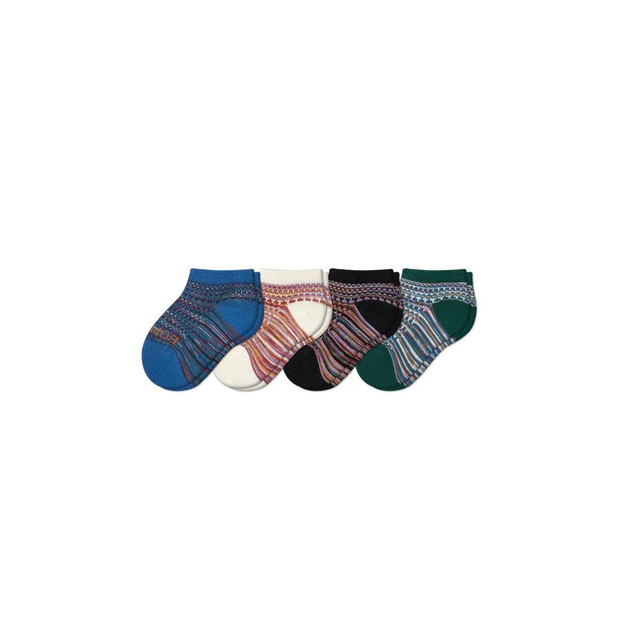 Toddler Lightweight Mosaic Ankle Sock 4-Pack - Modern Everyday Fit