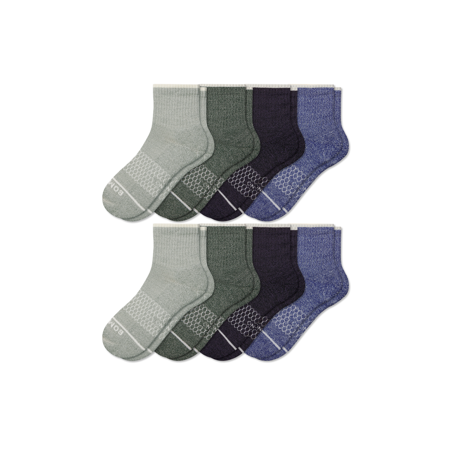 Men's Merino Wool Blend Quarter Sock 8-Pack - Smooth Home Wear