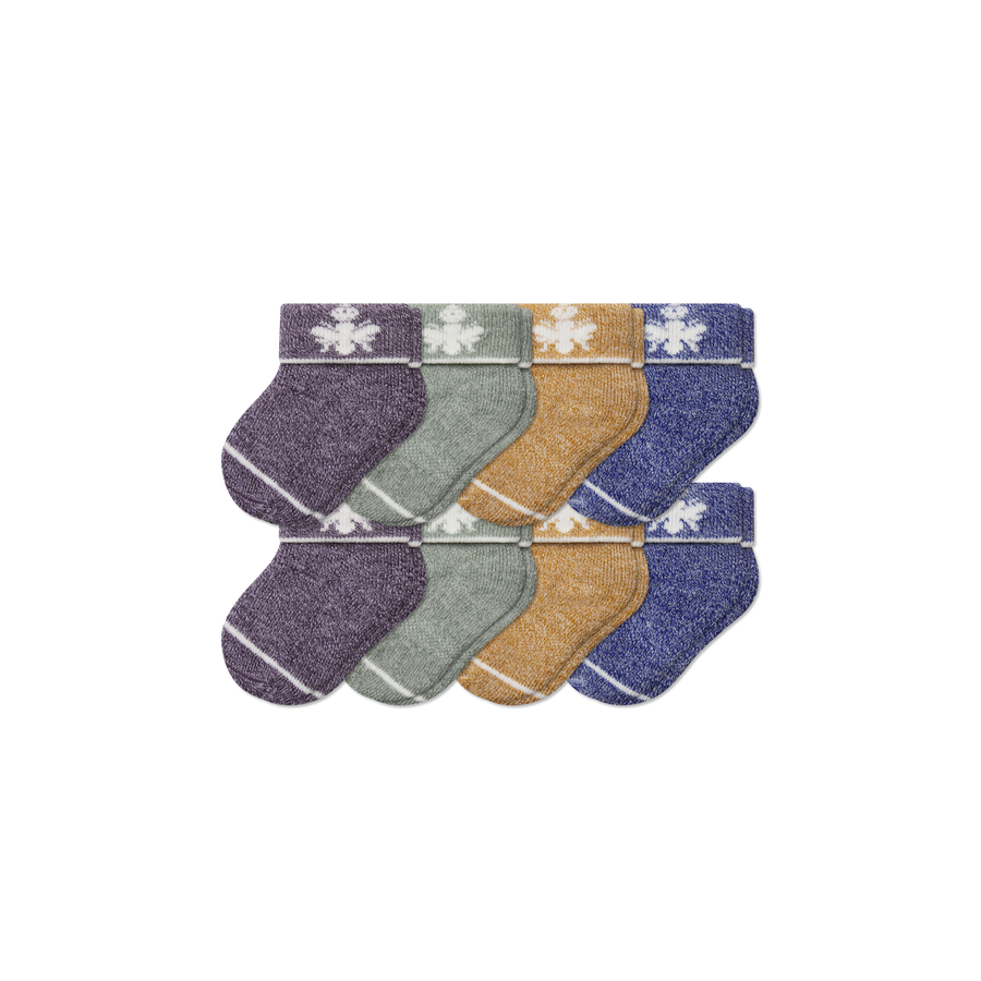 Baby Merino Wool Blend Calf Sock 8-Pack (0-6 Months) - Breathable Everyday Comfort