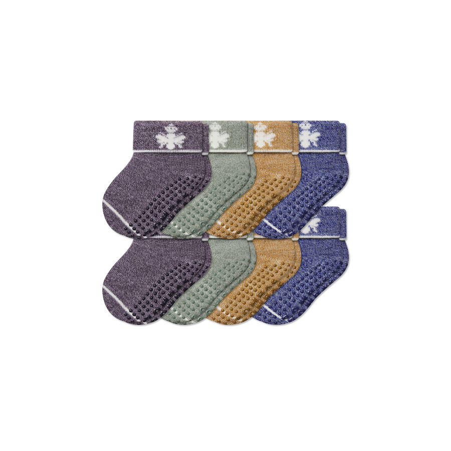 Baby Merino Wool Blend Gripper Calf Sock 8-Pack (6-12 Months) - Breathable Lounge Rotation